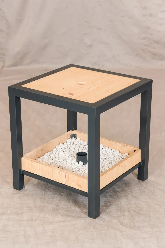 MANGE DEBOUT METAL ET BOIS 1.00 X 1.00