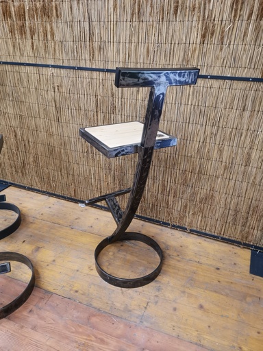 TABOURET METAL ASSISE BOIS 