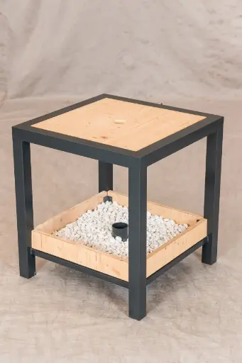 MANGE DEBOUT METAL ET BOIS 1.00 X 1.00 