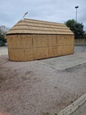 CABANE DE GARDIAN 3.00 x 6.50 avec paroi relevable et porte a l'avant