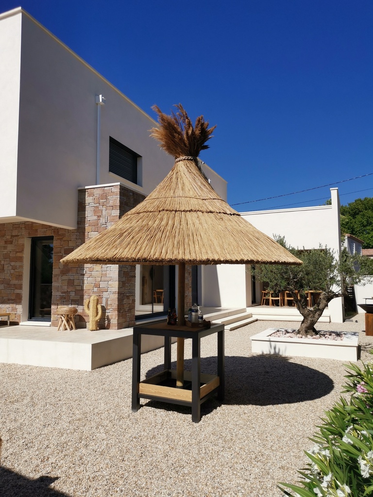 MANGE DEBOUT METAL ET BOIS 1.00 X 1.00