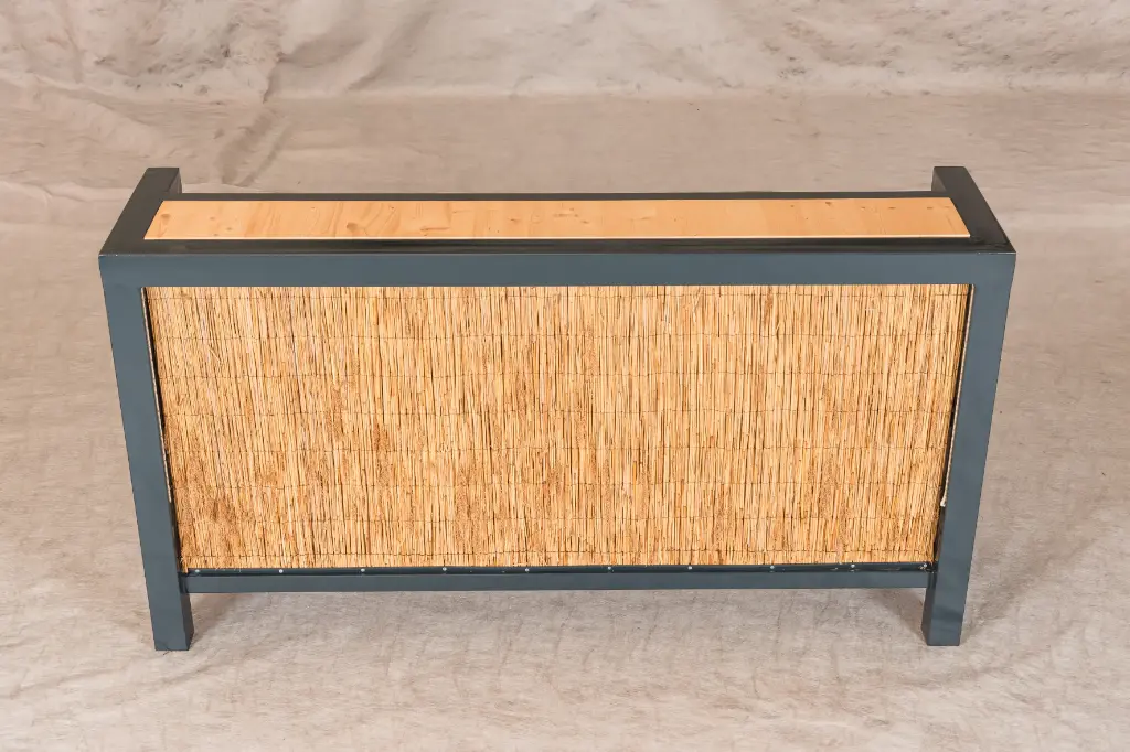 COMPTOIR 2m Métal, bois et roseaux 